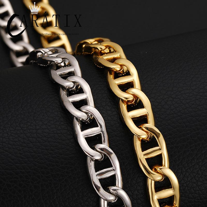 CARÁTIX 13mm Geometric Box Lock Chain | 5A+ CZ Iced Out Hip Hop Cuban Necklace for Men