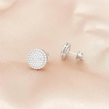S925 Silver D Color Round Moissanite Hip Hop Stud Earrings - CaratixJewelry