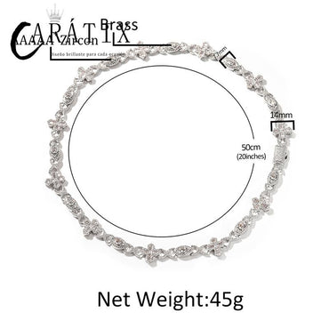 CARÁTIX - 7"-20" Hip Hop 5A+ CZ Stone Paved Bling Iced Out Devil Eye Cross Link Chain Bracelet for Men Women Rapper Jewelry  Valentine's Day Gift for Men & Girls & Boys Mothers' Day Gift #Springtok