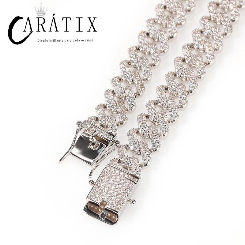 CARÁTIX 12mm Square Cuban Chain | AAA+ CZ Iced Out Choker Necklace for Men & Women