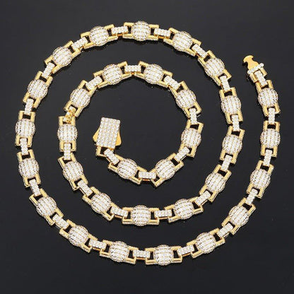 7mm Moissanite Bubble Bead Chain – 925 Sterling Silver Hip Hop Streetwear Necklace - CaratixJewelry