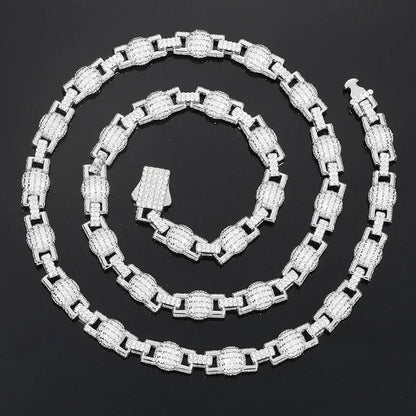 7mm Moissanite Bubble Bead Chain – 925 Sterling Silver Hip Hop Streetwear Necklace - CaratixJewelry