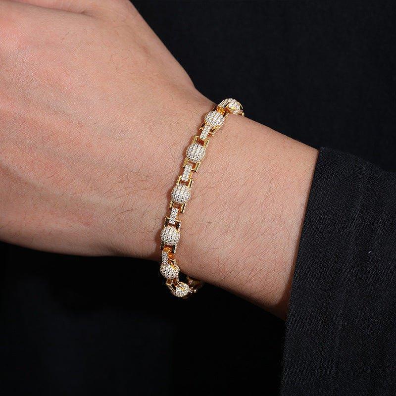 7mm Moissanite Bubble Bead Chain – 925 Sterling Silver Hip Hop Streetwear Necklace - CaratixJewelry