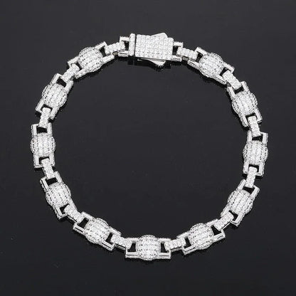7mm Moissanite Bubble Bead Chain – 925 Sterling Silver Hip Hop Streetwear Necklace - CaratixJewelry