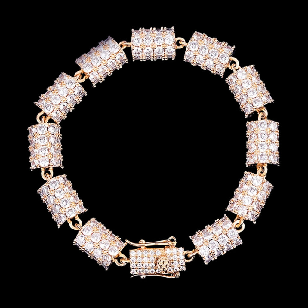 10MM Cylindrical Iced Diamond Bracelet