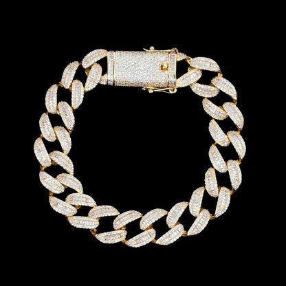 14MM Classy Prong Setting Iced Out Diamond Bracelet – Luxury Hip Hop Jewelry for Men & Women