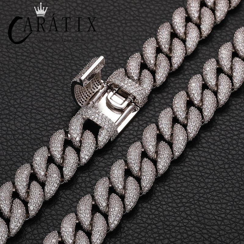 CARÁTIX 15mm Full CZ Cuban Chain | Iced Out Hip Hop Necklace for Men