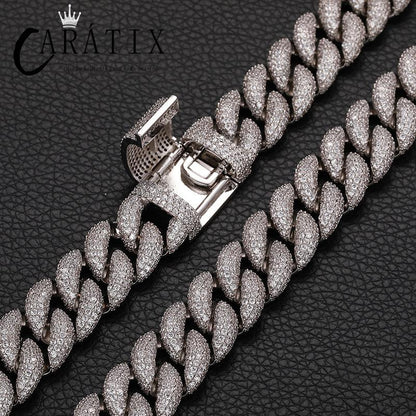 CARÁTIX 15mm Full CZ Cuban Chain | Iced Out Hip Hop Necklace for Men