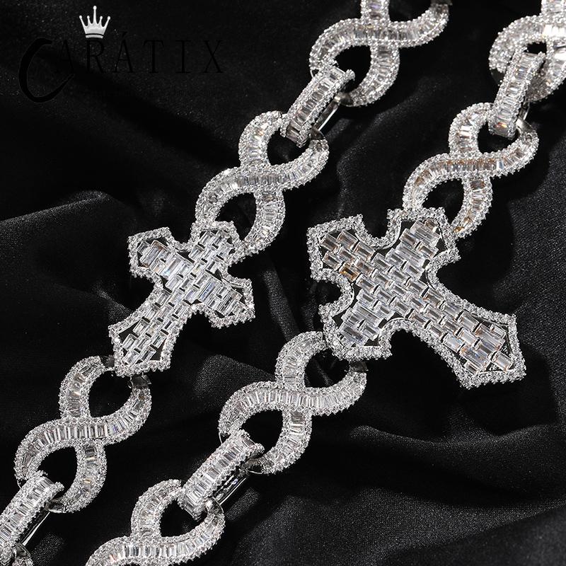 CARÁTIX – Big Cross Infinity Cuban Link Chain Necklace | 5A+ CZ Bling Iced Hip Hop Jewelry for Men