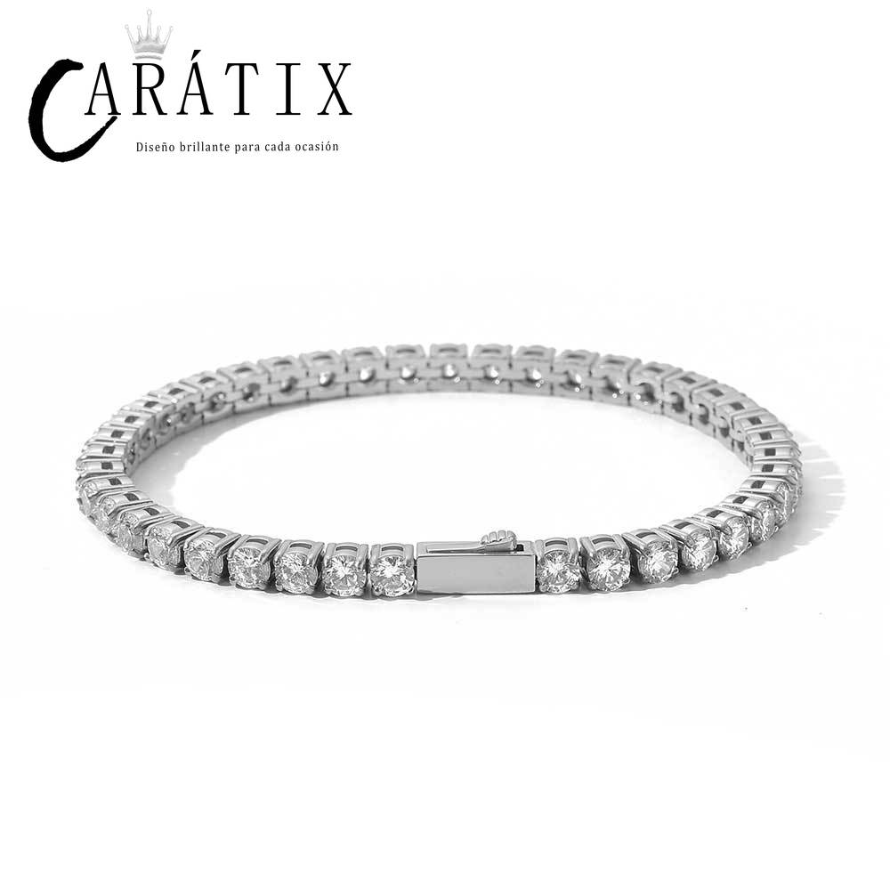 CARÁTIX - 4mm Non Fading Stainless Steel Can Get Wet Tennis Chain Necklace Luxury Jewelry For Women Valentine's Day Gift for Men & Girls & Boys Mothers' Day Gift #Springtok