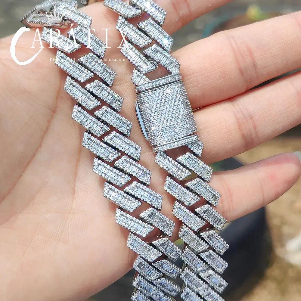 CARÁTIX 18mm Miami Cuban Link Chain Necklace – Mixed Inlay Zircon Iced Out Hip Hop Bling Jewelry for Men | Luxury Gift