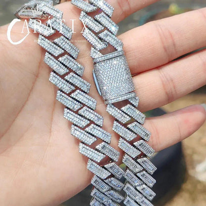 CARÁTIX 18mm Miami Cuban Link Chain Necklace – Mixed Inlay Zircon Iced Out Hip Hop Bling Jewelry for Men | Luxury Gift