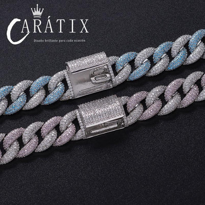 CARÁTIX 15mm Cuban Miami Chain | Micro Paved CZ Iced Out Hip Hop Necklace for Men