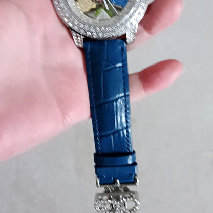 Luxury Mechanical Iced Out Watch Big Face Leather | Caratix