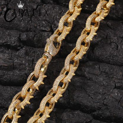 CARÁTIX Rivet O Link Chain | AAA+ CZ Iced Out Hip Hop Necklace for Men