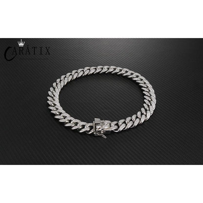 CARÁTIX 19mm Cuban Chain | Titanium Steel Iced Out Hip Hop Necklace for Men