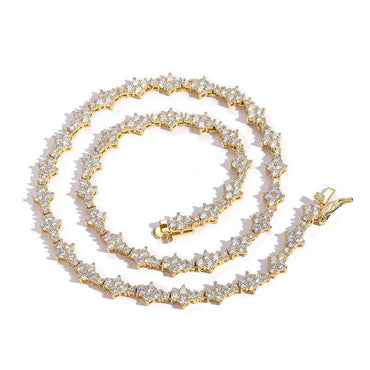 CARÁTIX 3mm Plum Flower Tennis Chain | Iced Out Hip Hop Choker Necklace for Women - CaratixJewelry