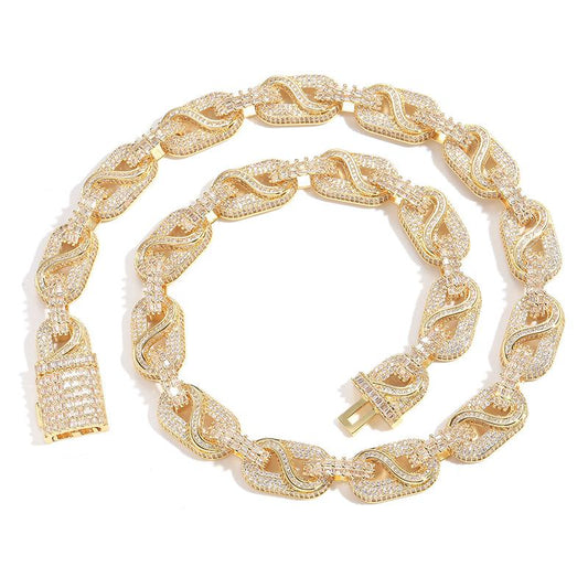 CARÁTIX Pig Nose Coffee Bean Link Chain | 5A+ CZ Iced Out Hip Hop Necklace for Men