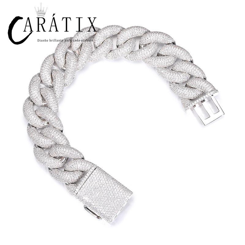 CARÁTIX 7"-28" 5-Row Bubble Round Cuban Miami Link Chain Necklace – Iced Out CZ Hip Hop Jewelry for Men & Women