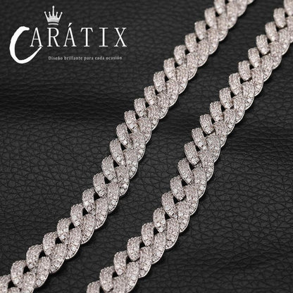CARÁTIX 8MM Miami Cuban Chain Necklace – Hip Hop Iced Out Jewelry with 3A+ CZ Stones for Men & Women
