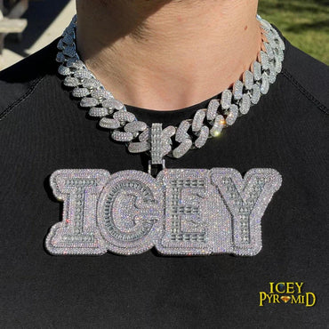 Overflow Stones Loaded with Iced Out Personalized Custom Name Necklace Pendant – Luxury Hip Hop Jewelry for Men & Women - CaratixJewelry