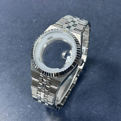 40mm Land-Dweller Watch Case & Dial Kit | Fits NH35 Miyota 8215 | 316L Stainless Steel Automatic Mechanical Case | Custom Iced Out Watch Base | Caratix
