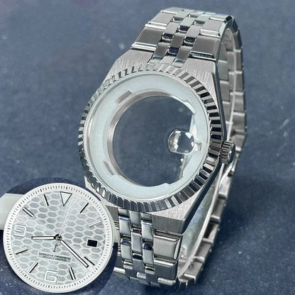 40mm Land-Dweller Watch Case & Dial Kit | Fits NH35 Miyota 8215 | 316L Stainless Steel Automatic Mechanical Case | Custom Iced Out Watch Base | Caratix