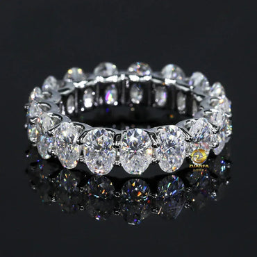 VVS Oval Moissanite Ring | S925 Silver Unisex Iced Out Hip Hop Fashion Jewelry - CaratixJewelry