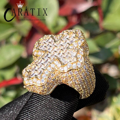 CARÁTIX Cross Zircon Ring | True Electroplated High Quality Hip Hop Jewelry for Men
