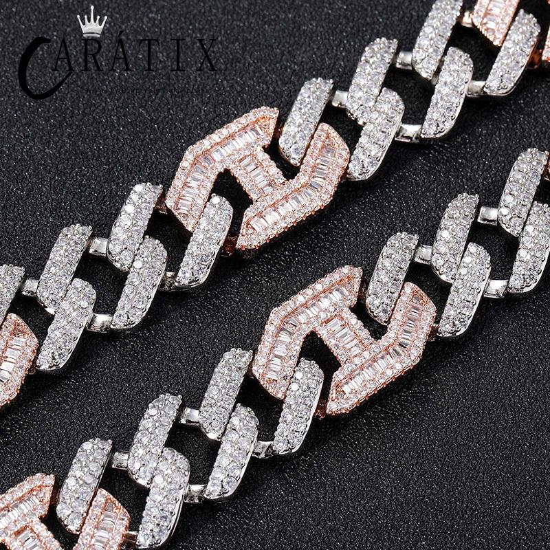 CARÁTIX 15mm Pig Nose Cuban Link Chain Necklace – AAA+ CZ Iced Out Hip Hop Bling Jewelry for Men | Rapper Gift