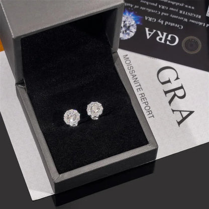 S925 Silver Cross Design Moissanite Hip Hop Hoop Earrings - CaratixJewelry