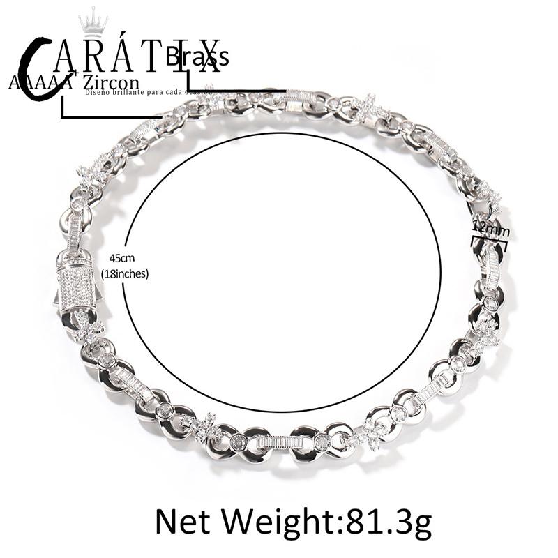 CARÁTIX Infinity Cross 8-Shape Link Chain Choker Necklace – Iced Out CZ Hip Hop Jewelry for Men & Women