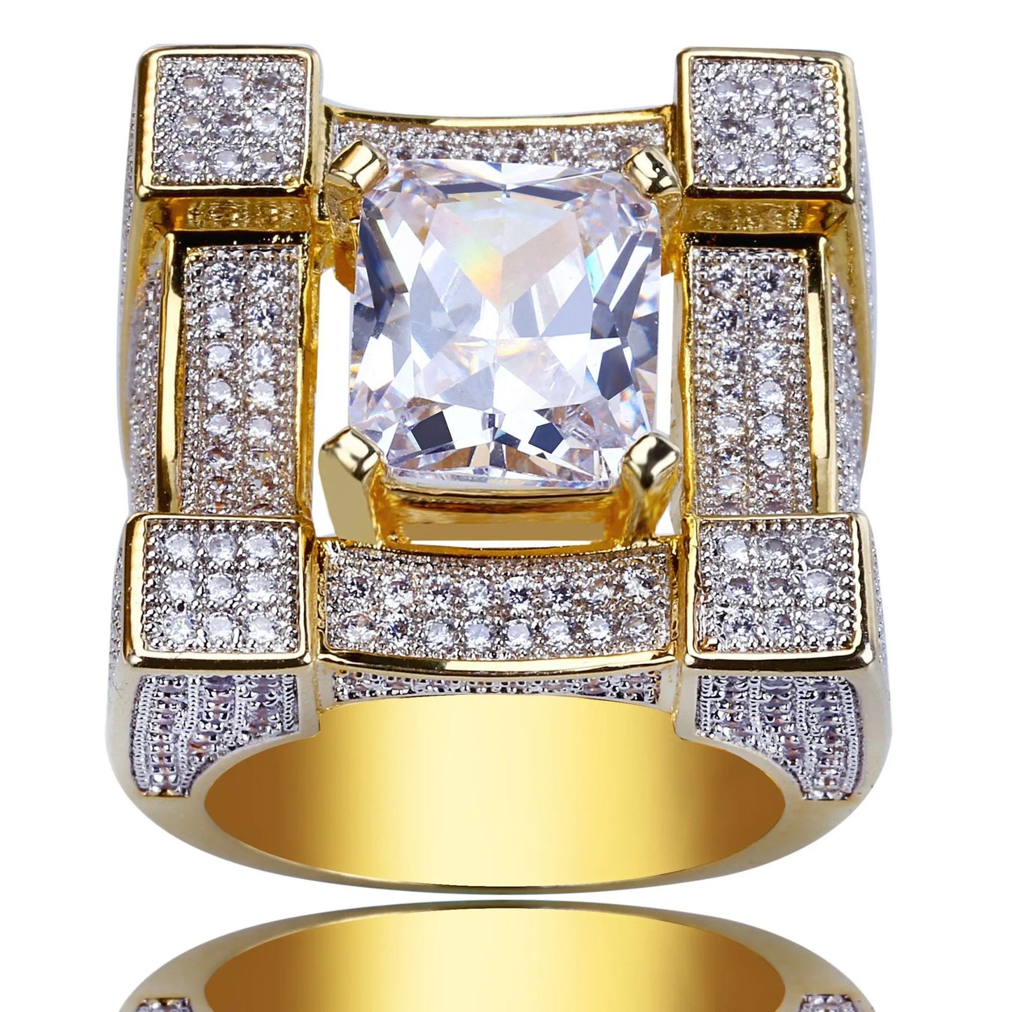 Men's Luxury Micro-Pave Iced Out Ring | Full Brilliance Hip Hop Band | Caratix