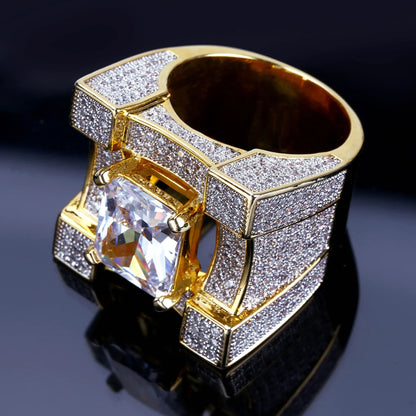 Men's Luxury Micro-Pave Iced Out Ring | Full Brilliance Hip Hop Band | Caratix