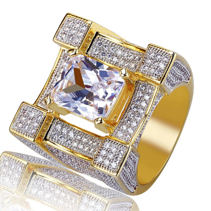 Men's Luxury Micro-Pave Iced Out Ring | Full Brilliance Hip Hop Band | Caratix