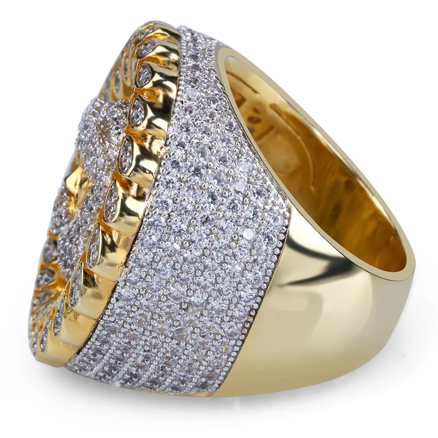 Men's Full Micro-Pave Iced Out Ring | Heavyweight Hip Hop Bling | Caratix