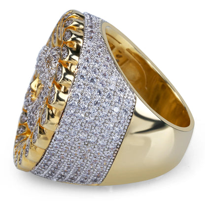 Men's Full Micro-Pave Iced Out Ring | Heavyweight Hip Hop Bling | Caratix