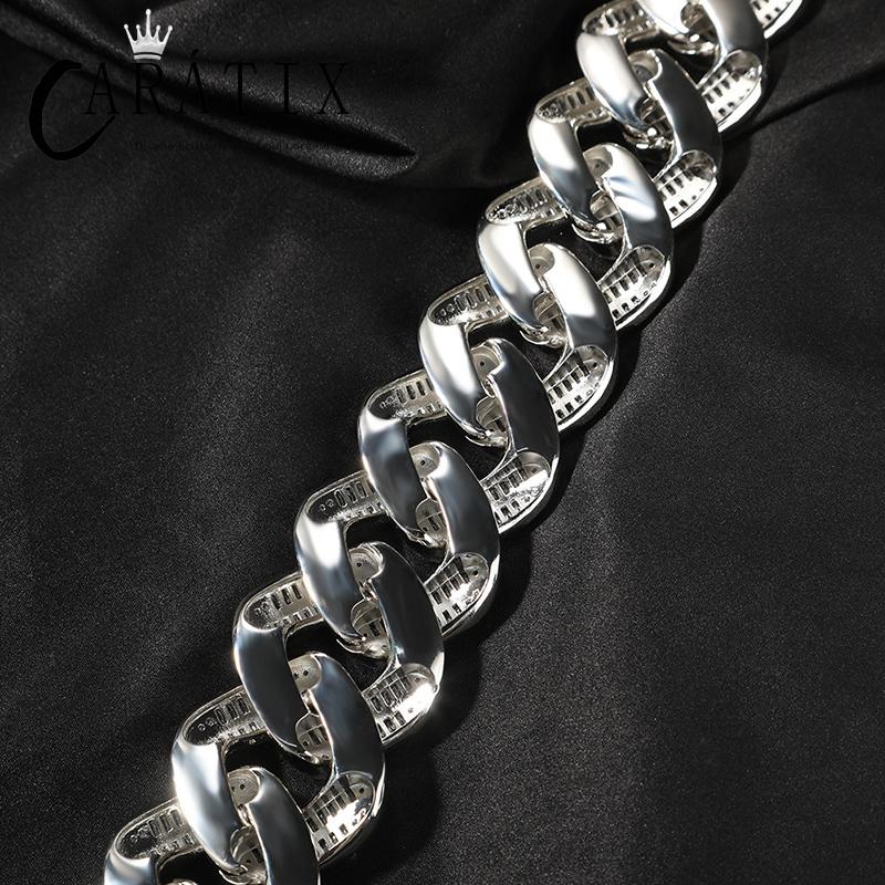 CARÁTIX 26mm Big Round Cuban Link Chain Necklace – Iced Out CZ Hip Hop Jewelry for Men & Women
