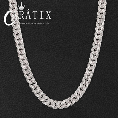 CARÁTIX 8MM Miami Cuban Chain Necklace – Hip Hop Iced Out Jewelry with 3A+ CZ Stones for Men & Women