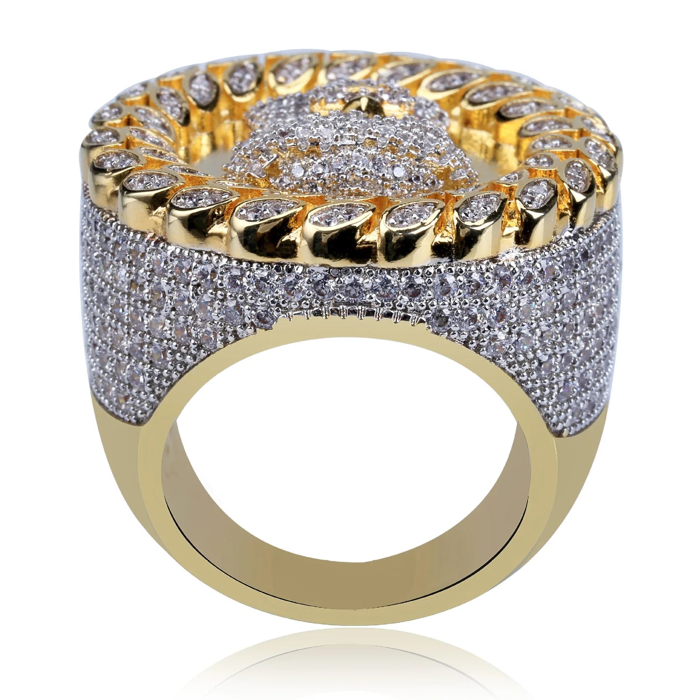 Men's Full Micro-Pave Iced Out Ring | Heavyweight Hip Hop Bling | Caratix