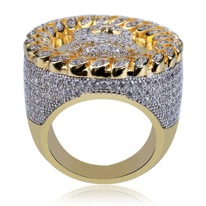Men's Full Micro-Pave Iced Out Ring | Heavyweight Hip Hop Bling | Caratix