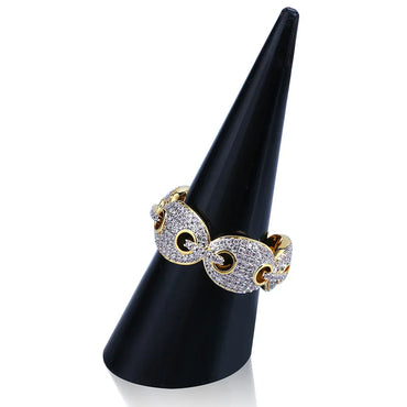 Luxury Gemstone Hip Hop Ring | 18K Gold Plated Micro-Pave | Caratix