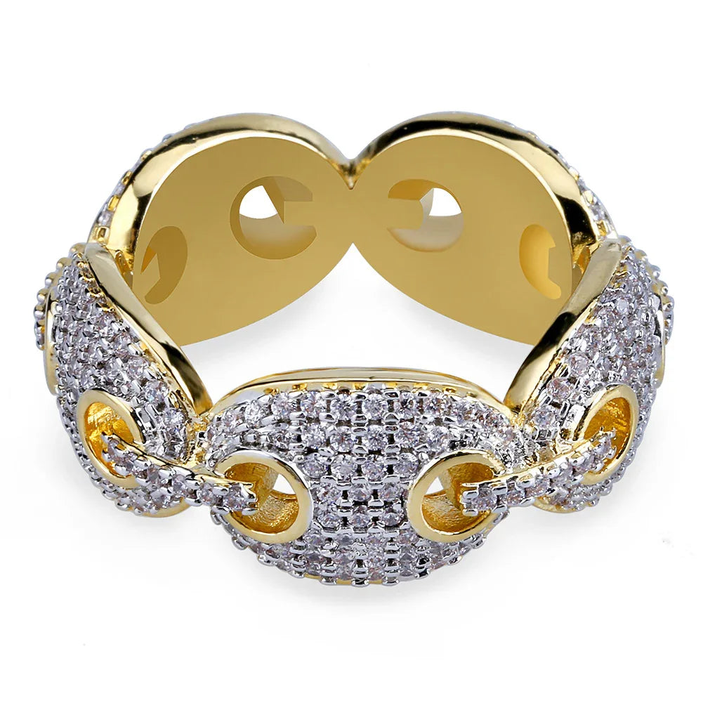 Luxury Gemstone Hip Hop Ring | 18K Gold Plated Micro-Pave | Caratix