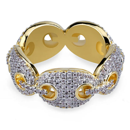 Luxury Gemstone Hip Hop Ring | 18K Gold Plated Micro-Pave | Caratix