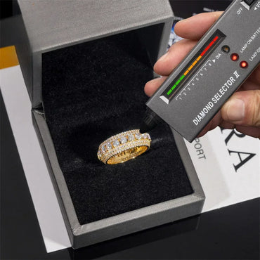 Men’s Moissanite Hip Hop Ring | S925 Silver Iced Out Rapper Jewelry - CaratixJewelry
