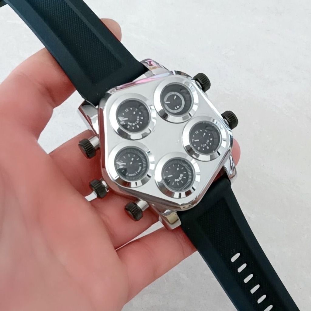 Multi-Movement Quartz Watch Rubber Strap Couple Band | Caratix