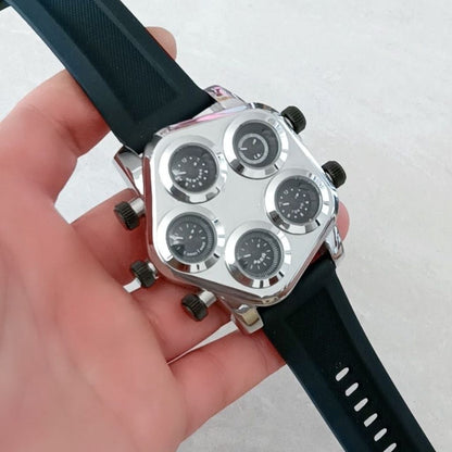 Multi-Movement Quartz Watch Rubber Strap Couple Band | Caratix