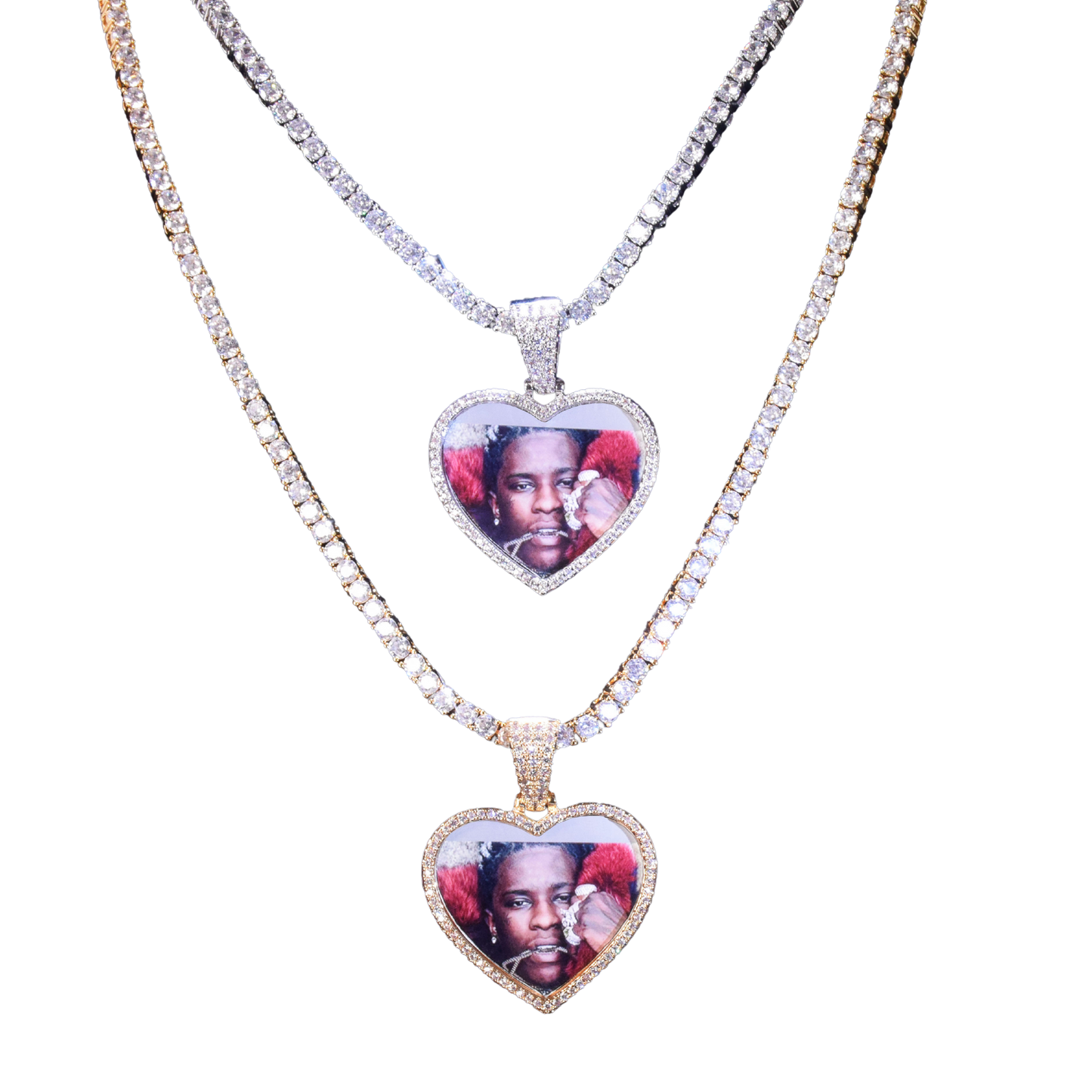 Herz Tennis Bail Solid Back Custom Foto Bild Anhänger Halskette