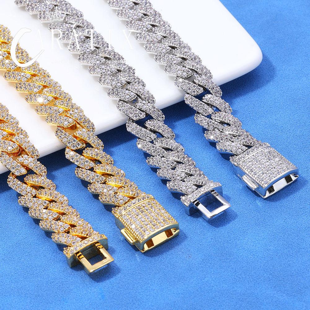 CARÁTIX 12MM 2-Row Miami Cuban Chain Necklace – Copper & CZ Iced Out Hip Hop Jewelry for Men & Women
