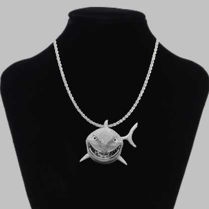 Shark Iced Out Diamond Pendant Necklace – Custom Hip Hop Jewelry for Men